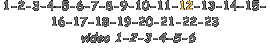 1-2-3-4-5-6-7-8-9-10-11-12-13-14-15- 16-17-18-19-20-21-22-23