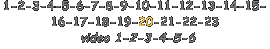 1-2-3-4-5-6-7-8-9-10-11-12-13-14-15- 16-17-18-19-20-21-22-23